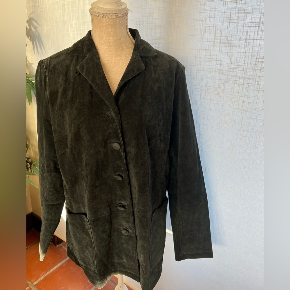 Stan Herman Studio Black Suede Leather Jacket Size Large